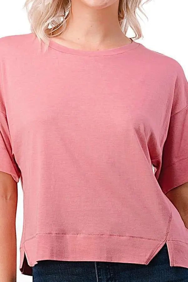 Loose fit Notched Hem Tee