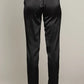 Satin Straight Leg Pants With Elastic Waist