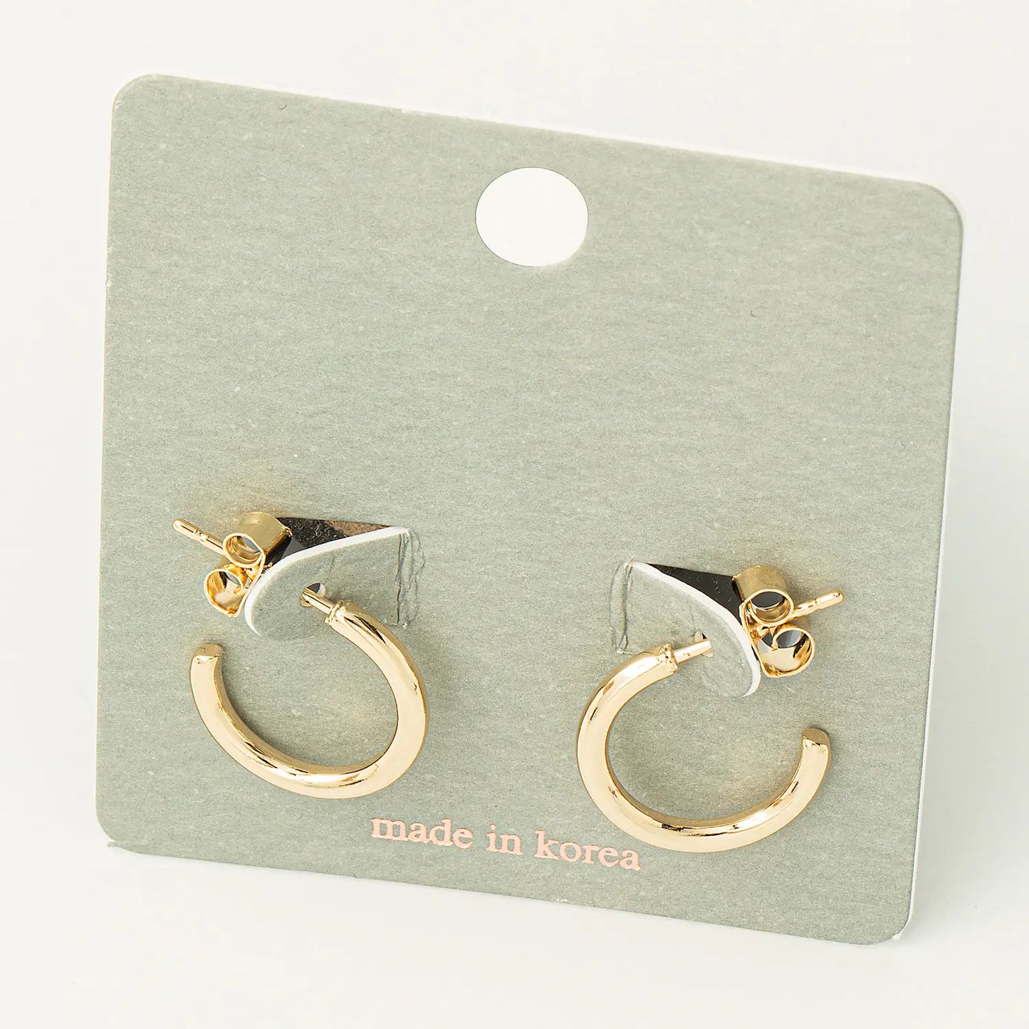 Mini C Hoop Earrings - Gold