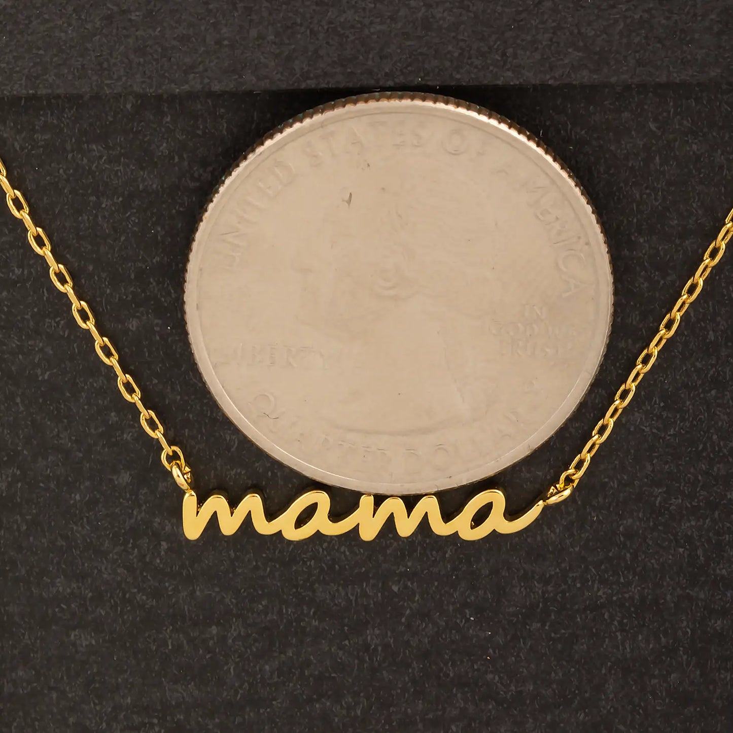 Gold Dipped Dainty Mama Pendant Necklace