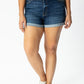 Plus Size - KanCan - Cuffed Dark Denim Shorts