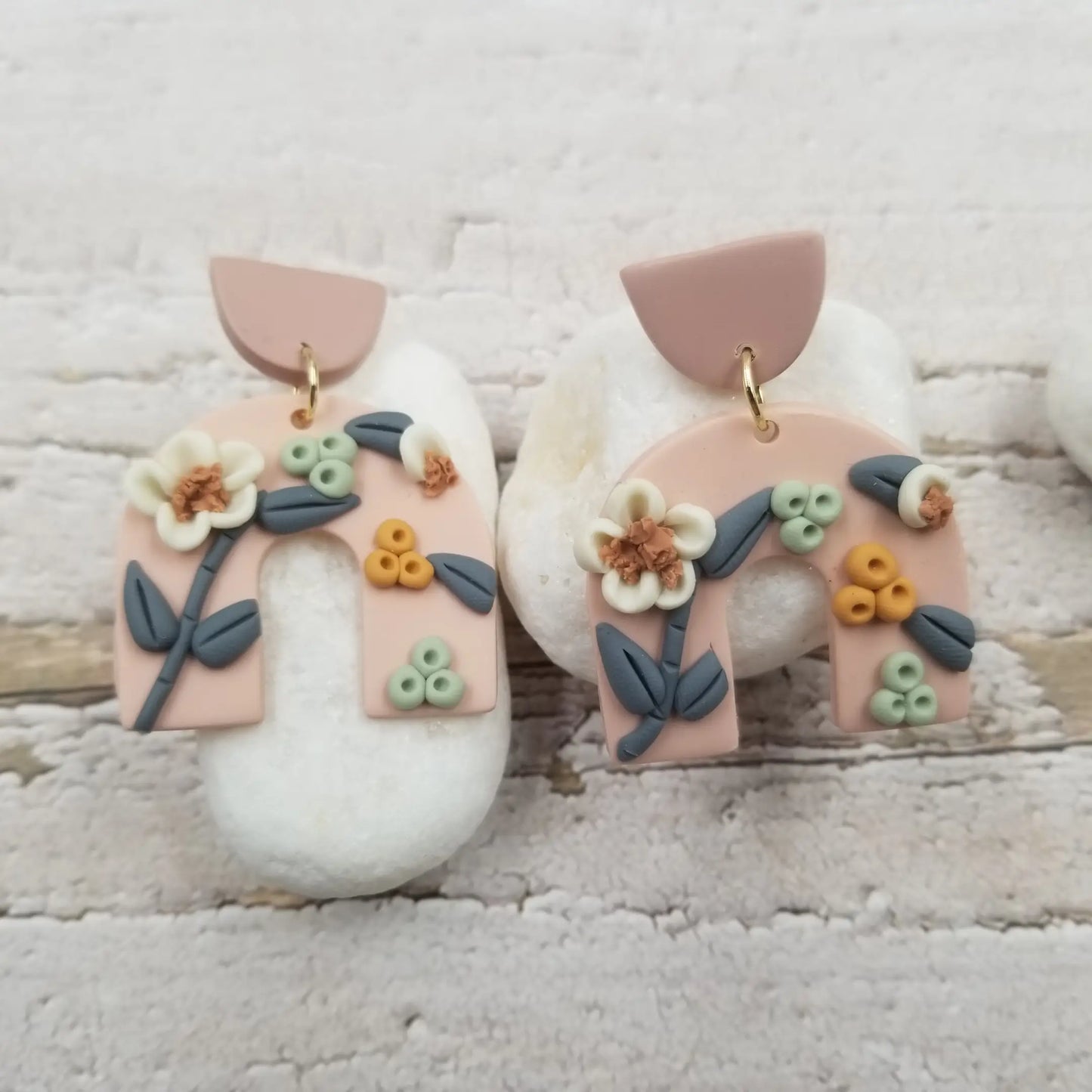 Handmade Flowers Polymer Clay Earrings