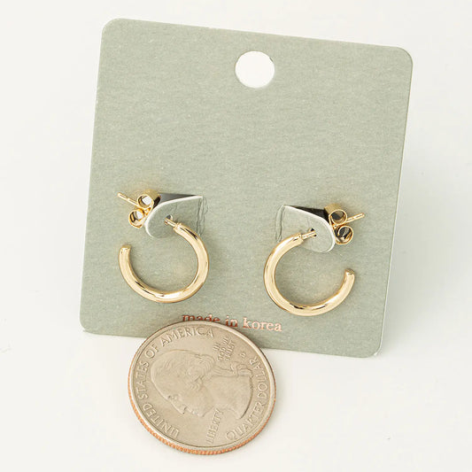 Mini C Hoop Earrings - Gold